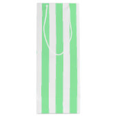 Weiße und grüne Streifen Geschenktüte Für Weinflaschen (Rückseite)