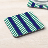 Weiße und grüne Streifen mit marineblau Getränkeuntersetzer (Linke Seite)