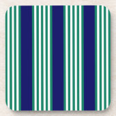 Weiße und grüne Streifen mit marineblau Getränkeuntersetzer (Vorderseite)