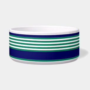 Weiße und grüne Streifen mit marineblau Napf