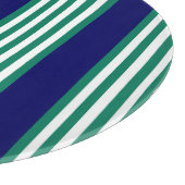 Weiße und grüne Streifen mit marineblau Schneidebrett (Ecke)