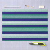 Weiße und grüne Streifen mit marineblau Seidenpapier (Handwerk)
