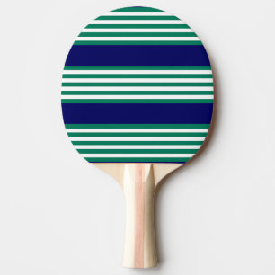 Weiße und grüne Streifen mit marineblau Tischtennis Schläger