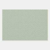 Weiße und grüne Streifen Polka Dot Zickzack Geschenkpapier Set (Vorderseite 2)