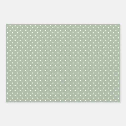 Weiße und grüne Streifen Polka Dot Zickzack Geschenkpapier Set (Vorderseite 2)