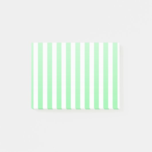 Weiße und grüne Streifen Post-it Klebezettel (Vorderseite)