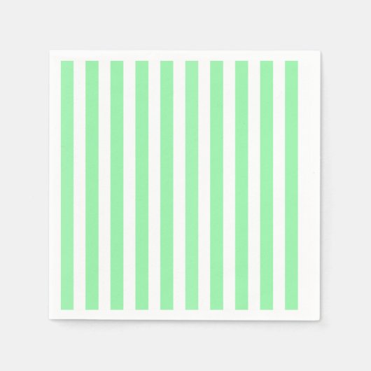 Weiße und grüne Streifen Serviette (Vorderseite)