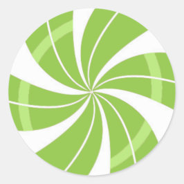 Weiße und grüne Süßigkeiten, Pfefferminzbonbons Runder Aufkleber