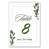 Weiße und grüne Tischnummer (Vorderseite)