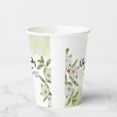 Weiße und grüne Wasserfarbe Pappbecher (Links)