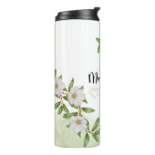 Weiße und grüne Wasserfarbe Thermosbecher (Nach links gedreht)