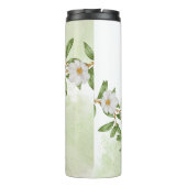 Weiße und grüne Wasserfarbe Thermosbecher (Rückseite)