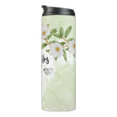 Weiße und grüne Wasserfarbe Thermosbecher (Nach rechts gedreht)