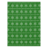 Weiße und grüne Weihnachtsschneeflocken Tischdecke (Vorderseite)