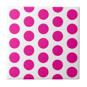WEIßE UND HEIßPINK POLKA-PUNKT-STILVOLLE EINFACHE FLIESE