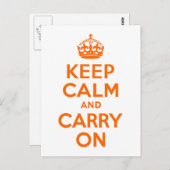 Weiße und helle Orange halten Sie ruhig und tragen Postkarte (Vorne/Hinten)