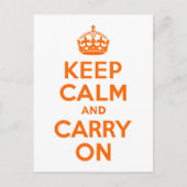 Weiße und helle Orange halten Sie ruhig und tragen Postkarte (Vorderseite)