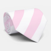 Weiße und hellrosa Streifen Krawatte (Gerollt)