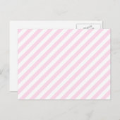Weiße und hellrosa Streifen Postkarte (Vorne/Hinten)