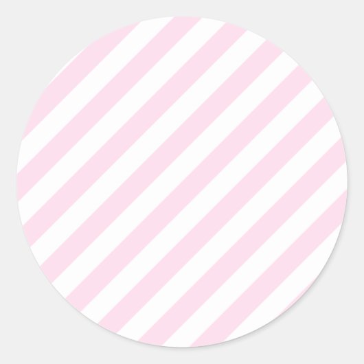 Weiße und hellrosa Streifen. Runder Aufkleber (Vorderseite)