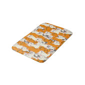 Weiße und Ingwer Katzen Muster grüne Augen blaue A Badematte (Schrägansicht)