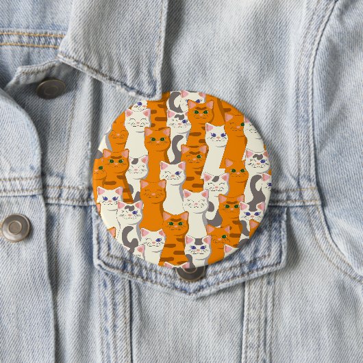 Weiße und Ingwer Katzen Muster grüne Augen blaue A Button (Beispiel)
