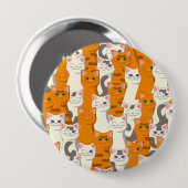 Weiße und Ingwer Katzen Muster grüne Augen blaue A Button (Vorne & Hinten)