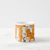 Weiße und Ingwer Katzen Muster grüne Augen blaue A Espressotasse (Vorderseite)