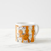 Weiße und Ingwer Katzen Muster grüne Augen blaue A Espressotasse (Vorderseite Rechts)
