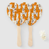 Weiße und Ingwer Katzen Muster grüne Augen blaue A Fächer (Vorne und Hinten)