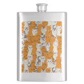 Weiße und Ingwer Katzen Muster grüne Augen blaue A Flachmann (Vorderseite)