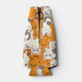 Weiße und Ingwer Katzen Muster grüne Augen blaue A Flaschenkühler (Rückseite)