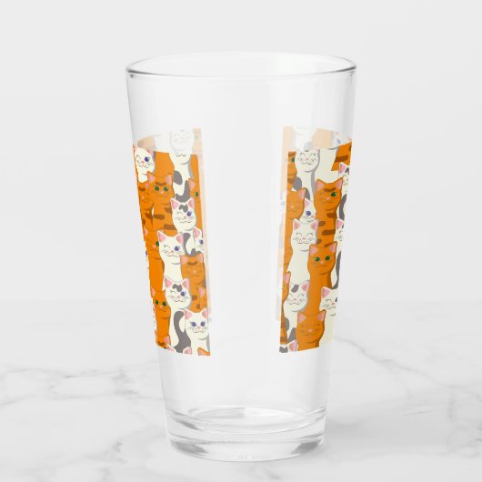 Weiße und Ingwer Katzen Muster grüne Augen blaue A Glas (Rechts)