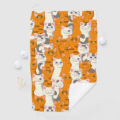 Weiße und Ingwer Katzen Muster grüne Augen blaue A Golfhandtuch (Insitu)