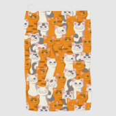 Weiße und Ingwer Katzen Muster grüne Augen blaue A Golfhandtuch (Vorderseite)