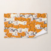 Weiße und Ingwer Katzen Muster grüne Augen blaue A Handtuch (Handtuch)