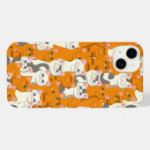Weiße und Ingwer Katzen Muster grüne Augen blaue A iPhone Hülle (Rückseite (Horizontal))