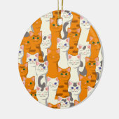 Weiße und Ingwer Katzen Muster grüne Augen blaue A Keramik Ornament (Links)