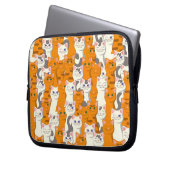 Weiße und Ingwer Katzen Muster grüne Augen blaue A Laptopschutzhülle (Vorderseite Links)