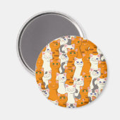 Weiße und Ingwer Katzen Muster grüne Augen blaue A Magnet (Vorderseite/Rückseite)