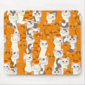 Weiße und Ingwer Katzen Muster grüne Augen blaue A Mousepad (Vorne)