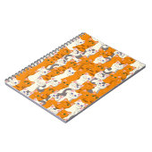 Weiße und Ingwer Katzen Muster grüne Augen blaue A Notizblock (Linke Seite)