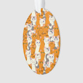 Weiße und Ingwer Katzen Muster grüne Augen blaue A Ornament (Vorderseite)