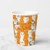 Weiße und Ingwer Katzen Muster grüne Augen blaue A Pappbecher (Links)