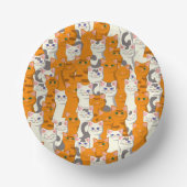 Weiße und Ingwer Katzen Muster grüne Augen blaue A Pappteller (Vorderseite)