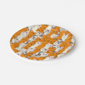 Weiße und Ingwer Katzen Muster grüne Augen blaue A Pappteller (Schrägansicht)