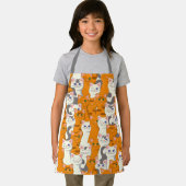 Weiße und Ingwer Katzen Muster grüne Augen blaue A Schürze (Insitu)