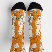 Weiße und Ingwer Katzen Muster grüne Augen blaue A Socken (Oben)