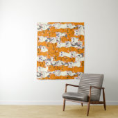 Weiße und Ingwer Katzen Muster grüne Augen blaue A Wandteppich (Beispiel)