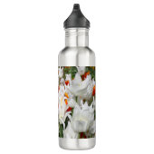 Weiße und Ingwer Tulpen im Garten Edelstahlflasche (Rechts)